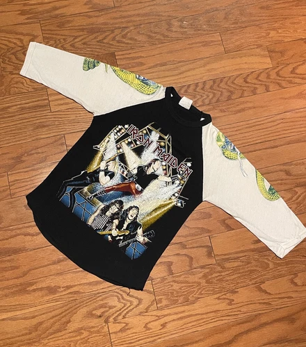 Iron Maiden Concert Tour Raglan Shirt 80s Purgatory 1980s vintage concert t-shirt, vintage, single stitch, B+ condition