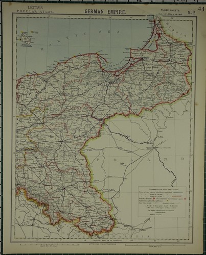 1883 LETTS MAP ~ GERMAN EMPIRE POSEN POMERANIA EAST PRUSSIA DANZIG | eBay