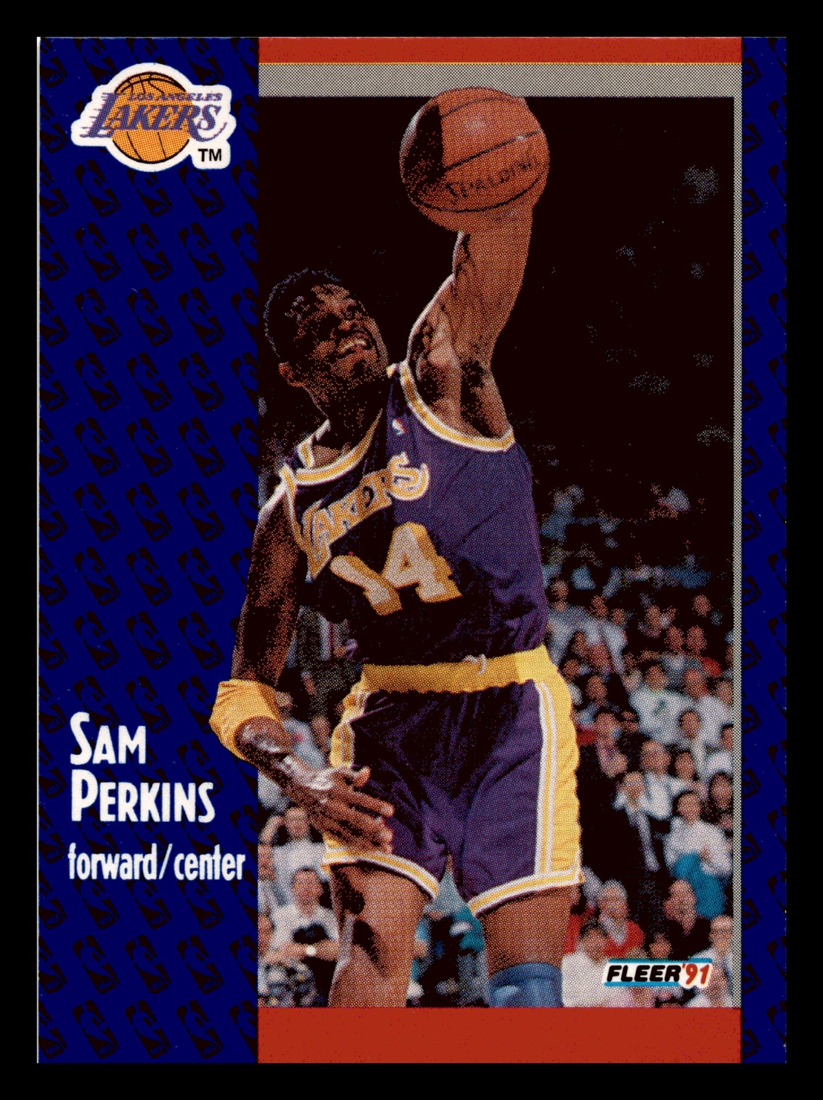 Sam Perkins 1991-92 Fleer #101 Los Angeles Lakers Near Mint NM