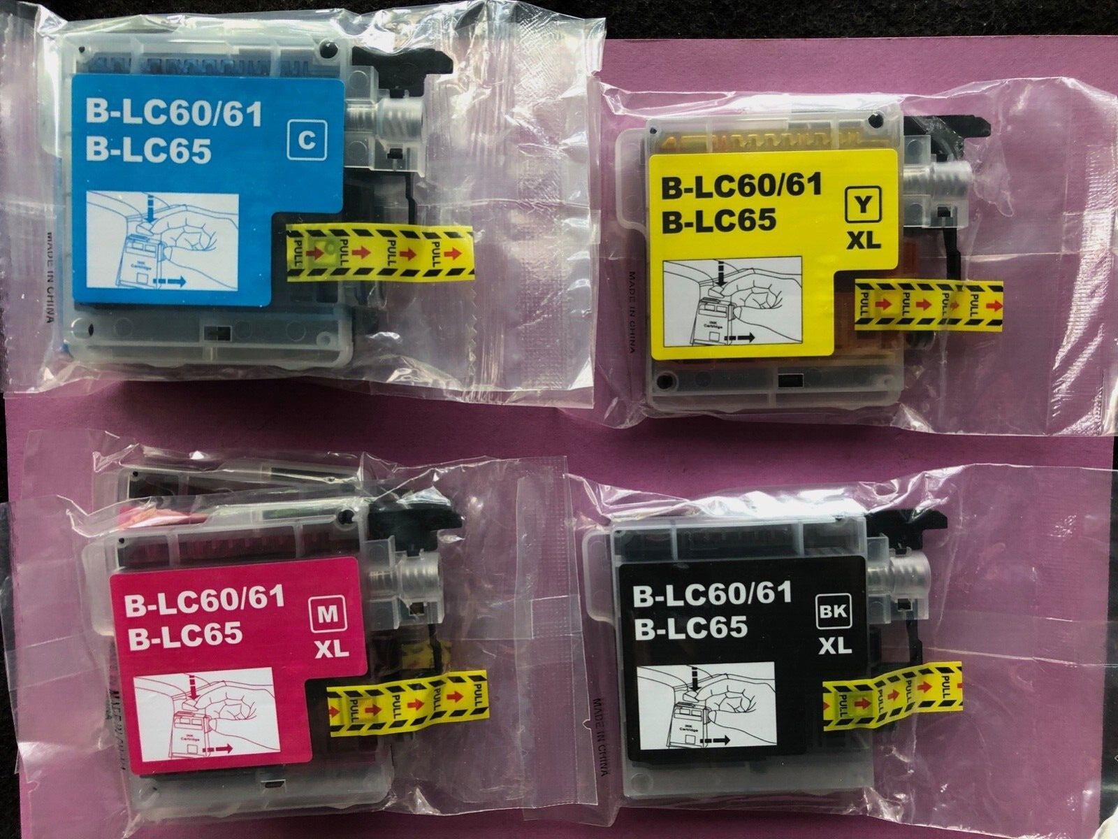 Ink Cartridges Lot of 7 Brother Cyan Magenta Black Yellow B-LC60 B-LC61 B-LC65-image
