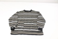 Vintage Grandpa Knit Wool Sweater Men's Medium Multicolor Crewneck Stripped