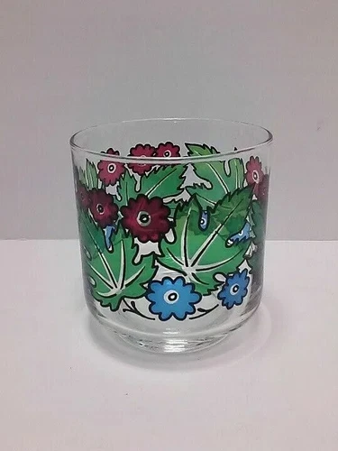 Vtg Libbey Tiffany Foliage 10oz Drink Glass Set Of 5 RARE 1970's