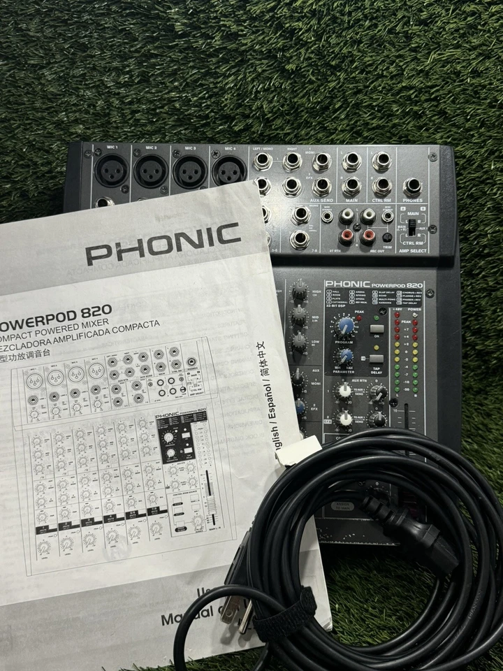 PHONIC PowerPod 820 Head Powered Mixer 8 Channel 200W DFX Tested and Working - Image 2 of 4
