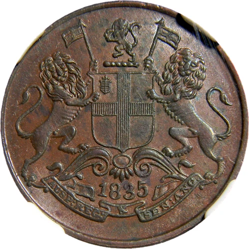 British East India Company 1835 C 1/4 Anna NGC MS 62 BN (37-8)