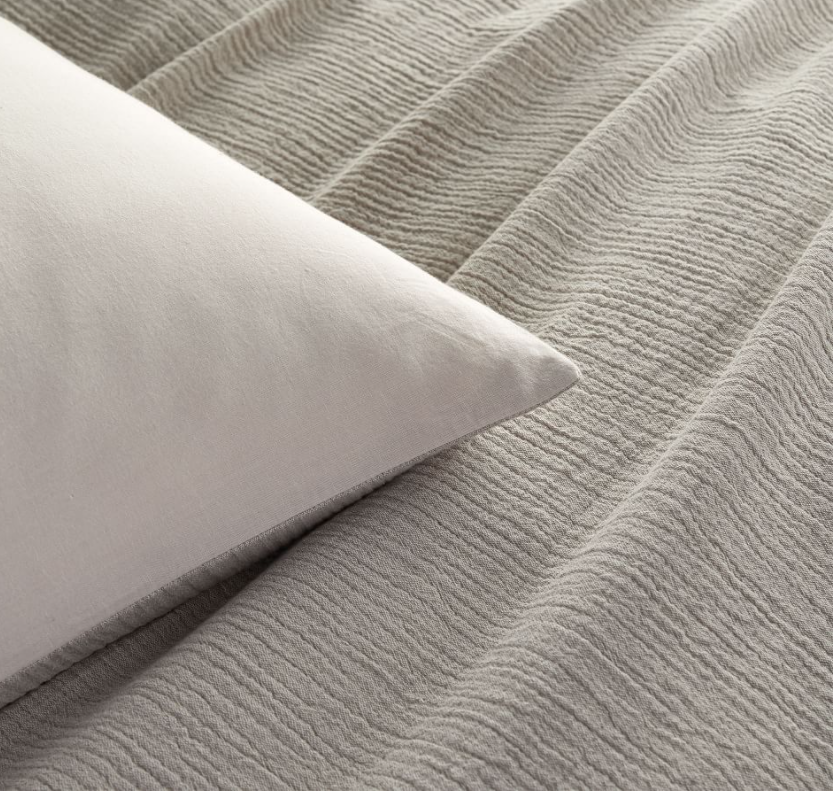 Pottery Barn Standard Pillow Sham Soft Cotton Natural Grey 26”x20” Free