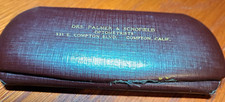 VTG /Antique Glasses Case Compton CA Drs. Palmer  Schofield Brown Hardshell