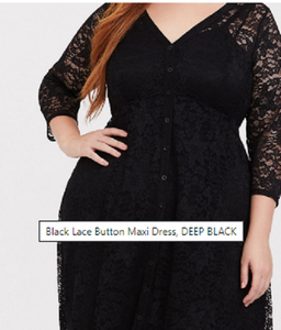 torrid black lace maxi dress