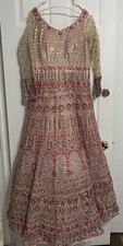Long Anarkoli Dress With Embroidery work with sequence on net fabric. Size 42