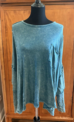We The Free FREE PEOPLE Kick Flip Tee Green MEDIUM