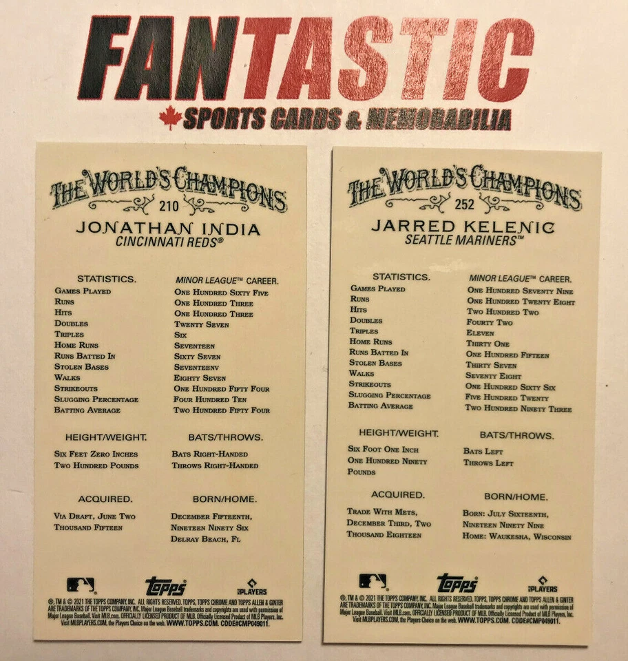 2021 Topps Allen & Ginter CHROME Mini Refractor Card YOU PICK inc RC etc - Image 2 of 2