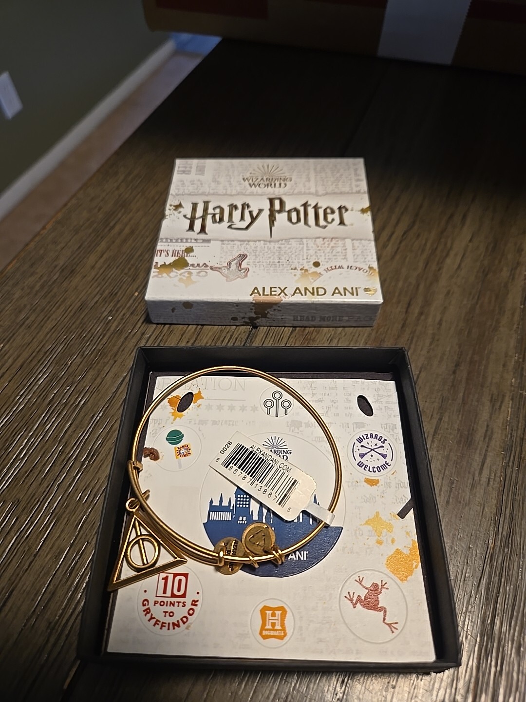 Alex and Ani Harry Potter Deathly Hallows Gold Tone Bracelet Charm New