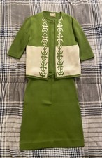 Vintage 60s Miss Pernilla 3 Piece Outfit Skirt Shirt Cardigan Womens Size Medium