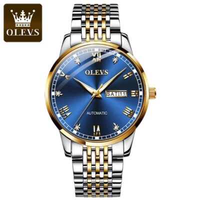 OLEVS Men's Watch Luxury Diamond Luminous Waterproof Automatic Mechanical Watch