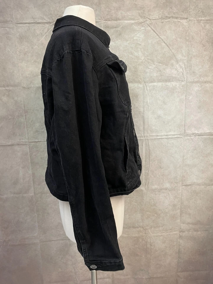 Chaqueta vaquera negra para mujer Ashley Stewart talla 14/16 Foto 4 de 4