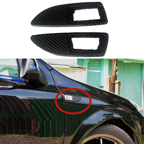 Aramox 2 Pezzi Cornici Indicatori Laterali Per Opel/Vauxhall Corsa D (2006-2014) - Nero Lucido