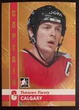 2011 - 2012 ITG Theoren Fleury Captain C Gold /50 #91 Hockey Card