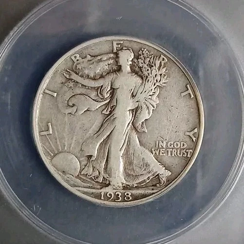 1938-D 50C Silver Walking Liberty Half Dollar ANACS F12 Key Date - Image 2 of 4