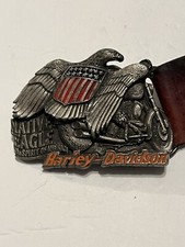 RARE 1993 Harley-Davidson Belt Buckle  Native Eagle The Spirit  With GUESS BELT