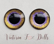 Blythe Doll Metallic Eyechips Yellow Purple Eye Chips 14mm Custom Furby Ooak Bjd