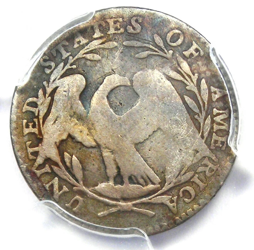 Media moneda de diez centavos 1795 cabello suelto H10C - Certificado PCGS VF Detalles - ¡Moneda de fecha rara! Foto 4 de 4