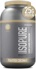 Isopure Whey Isolate Protein Powder, 25g Protein, Toasted Coconut, 3lb