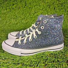 Converse Chuck Taylor All Star High Top Glitter Womens 7 /Mens 5 Black Blue CTAS