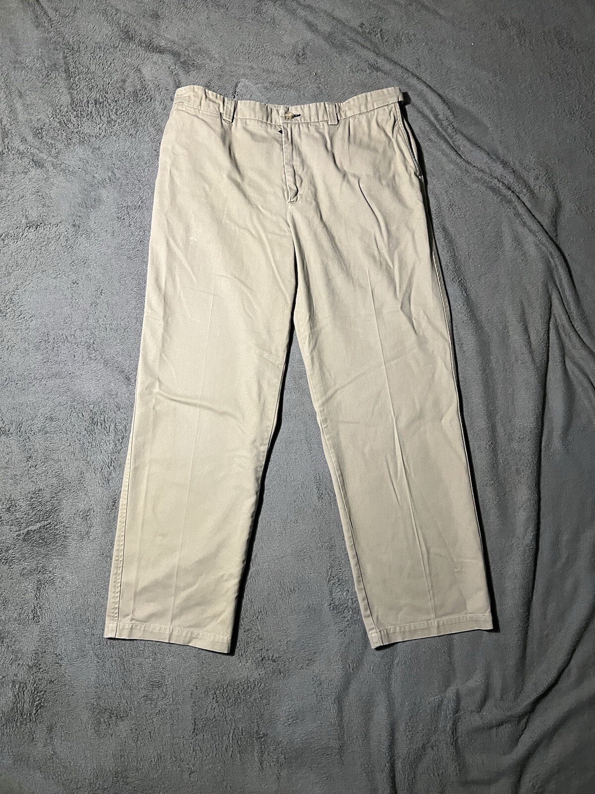 Duluth Trading Carpenter Workwear Pants Mens Size 36x32 Khaki Canvas Stretch