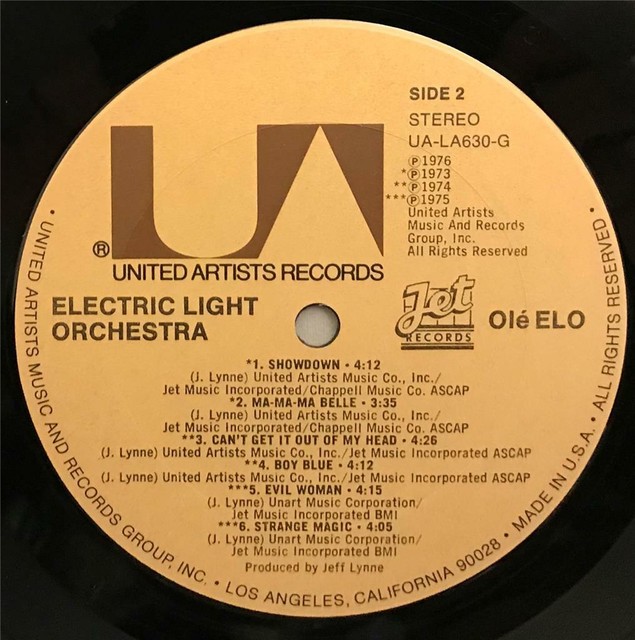 ELECTRIC LIGHT ORCHESTRA "Ole' ELO" Vinyl LP 1976 U.A.LA630G EX