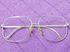 VTG OVERSIZED GOLD METAL ADENSCO 9007 PILOT LARGE EYEGLASSES SQUARE GLASSES