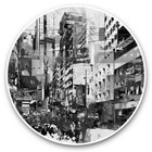 2 x Vinyl Stickers 20cm (bw) - Abstract City Street Art Town  #42430