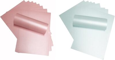 20 Blatt A4 rosa und blau Perlglanzpapier doppelseitig 120 g/m² je 10 Stück