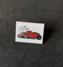 Vintage Rod and Custom Pinback Backpack Hat Lapel Pin Classic Hot Rod