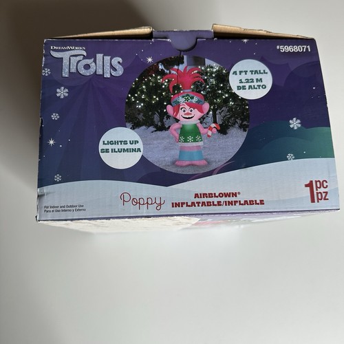 Mohn Trolle aufblasbar 4ft Gemmy Zuckerstange Weihnachten LED Licht Hof Dekor Neu - Bild 2 von 6