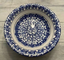 Himark Blue & White Spongewear Serving Bowl, Made in Italy