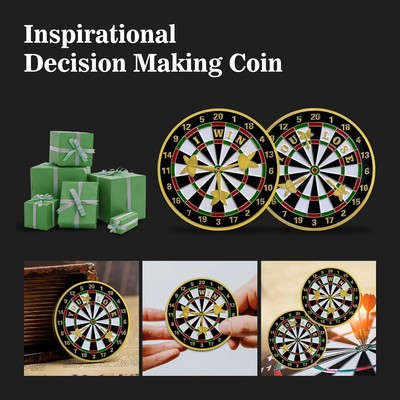 Challenge-Münze „Heads Or Tails“ – I Win You Lose, Dart-Design, Für Entscheidungen & Als Geschenk