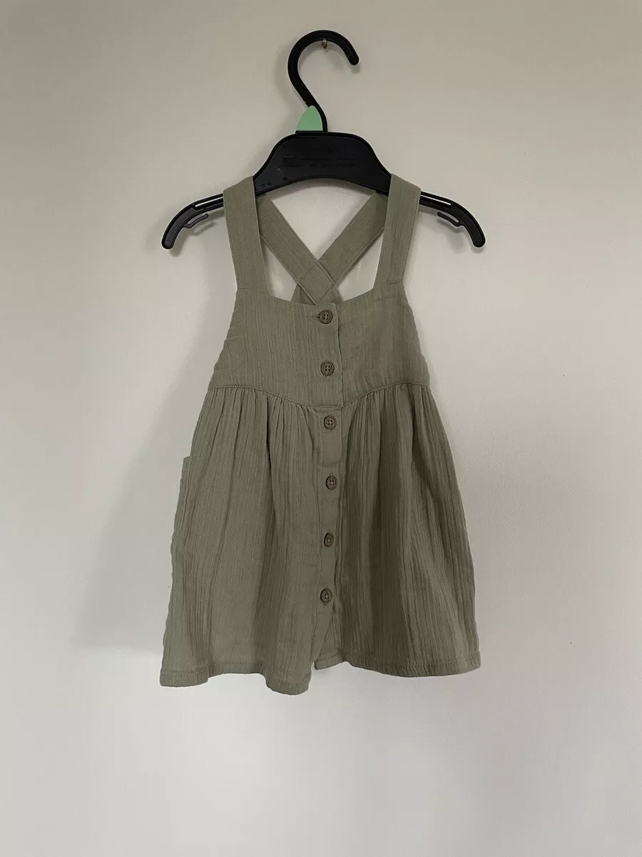 Little girl olive green dress top
