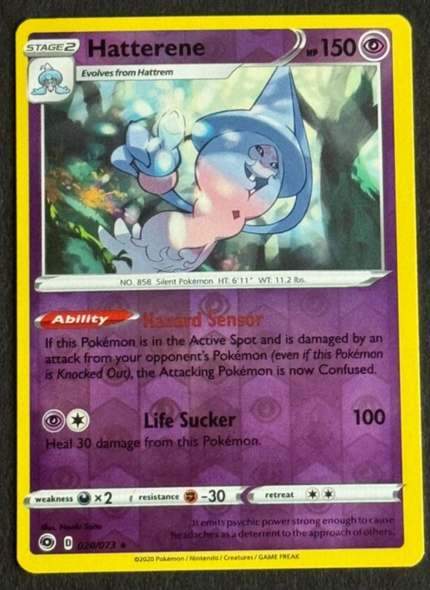 Reverse Holo Hatterene 20/73 Holo Rare Champion's Path Pokemon TCG