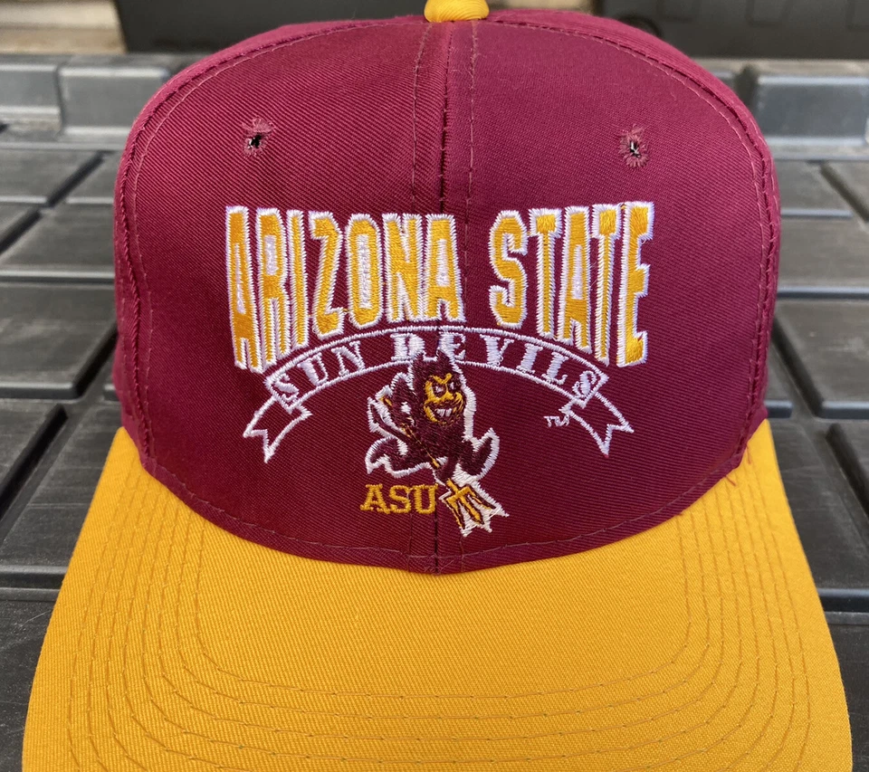 EUC Vintage 90s Arizona State Sun Devils The Game Youngan Snapback Hat Cap Glued - Image 4 of 4