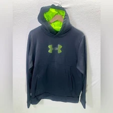 Under Armour Performance Wear Hoodie Mens M Black Logo sweatshirt Active 1862