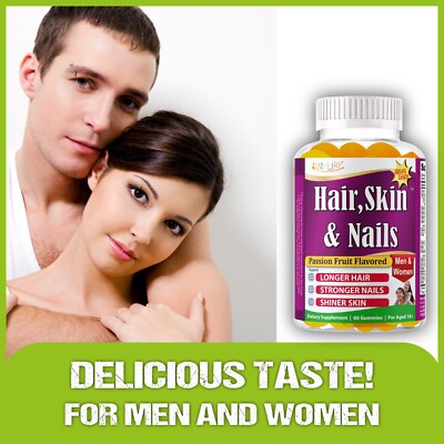 Biotin & Collagen Gummy Vitamins for Hair, Skin, Nails Extra Strength 60 Gummy