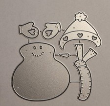Snowman with Hat Metal Cutting Die Card Making Scrapbooking Winter Holidays