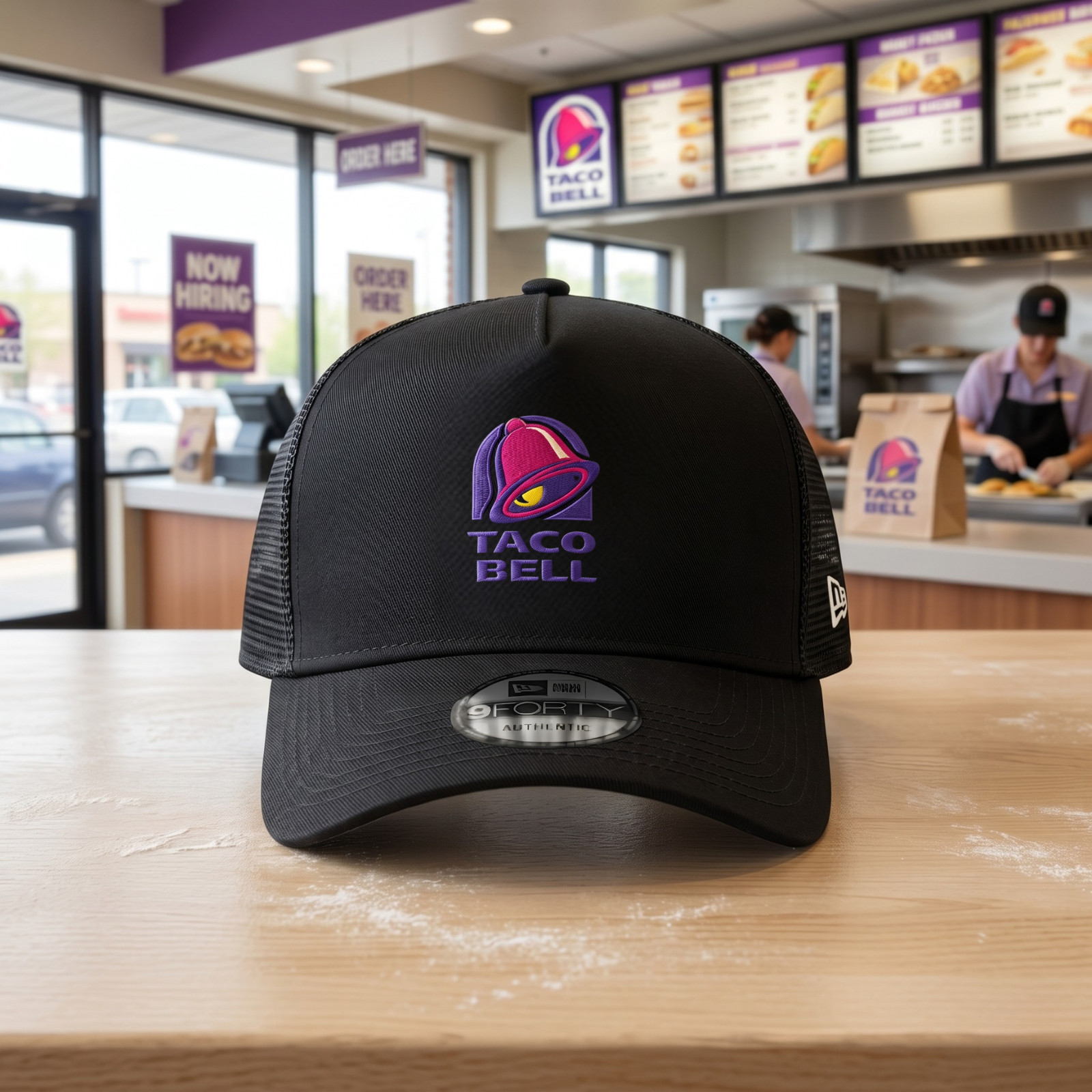 Taco Bell Embroidered Black Trucker Hat Mesh Adjustable Cap