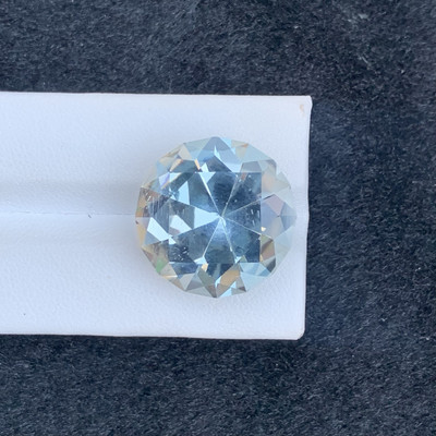 34.50 Cts Natural SI Light Blue Topaz 20mm Round Shape Loose Gemstone Brazil