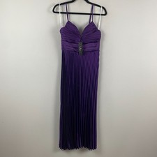 Lulus Fabulous Perfection Purple Satin Pleated Midi Dress Size Small Party