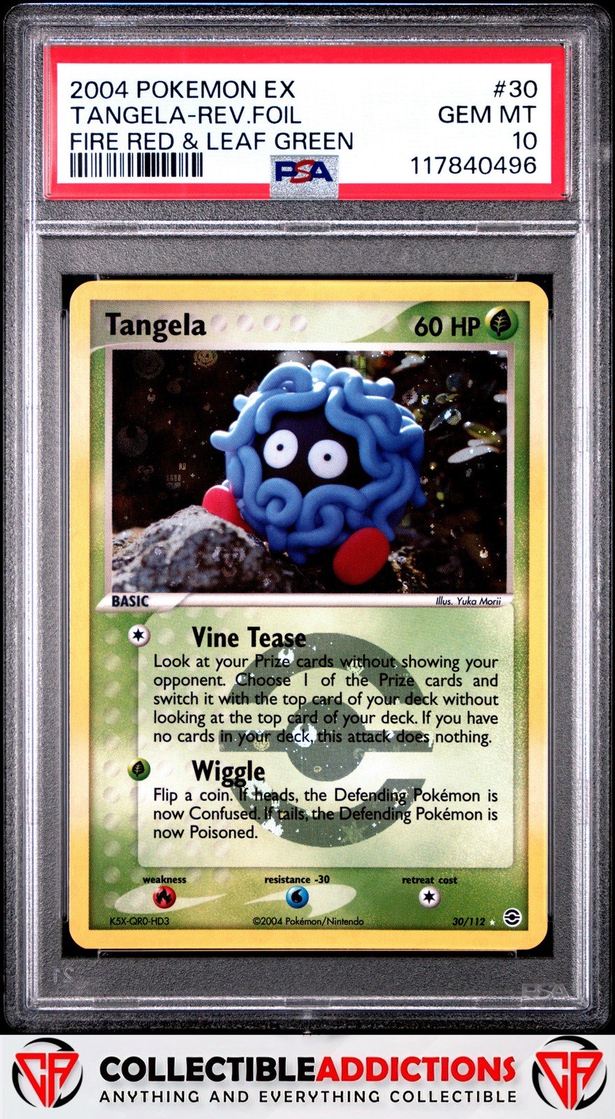 2004 Pokemon Ex Fire Red & Leaf Green #30 Tangela Rev.Foil PSA 10