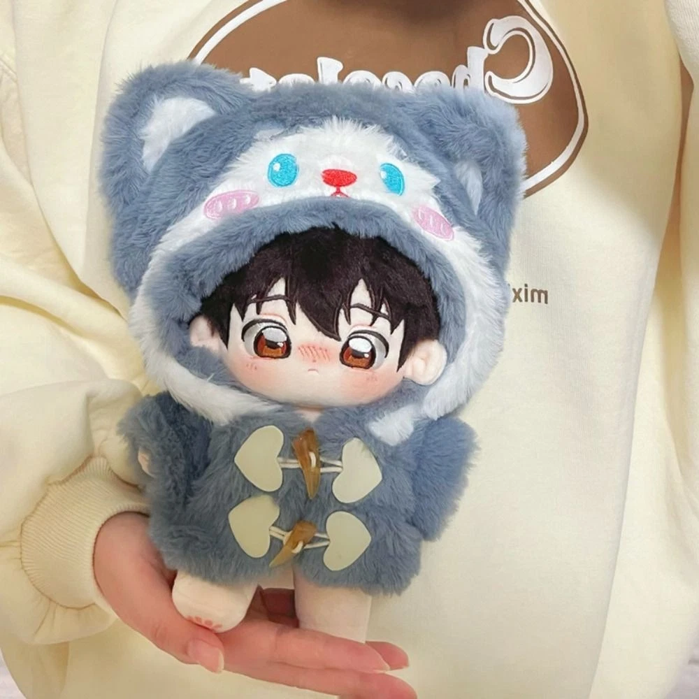 VETEMENTS Mini cappotto peluche cartone animato carino carino felpe con cappuccio pantaloni 20 cm cotone bambole di peluche