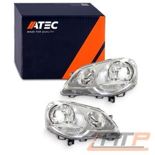 2x SCHEINWERFER H7/H1 CHROM MIT STELLMOTOR LWR SET LI+RE FÜR VW POLO 9N BJ 05-09