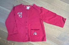 Gymboree MAD ABOUT PLAID Vintage VGUC 3T Red flower cardigan sweater