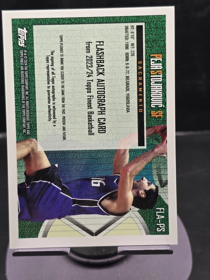 Peja Stojakovic 2023-24 Topps Finest Black Geometric Refractor Auto /25! Kings - Image 4 of 4