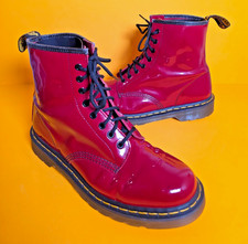 Dr. Doc Martens 1460 Red Patent Leather Combat Boots US Mens 11 Women 12 Superb!